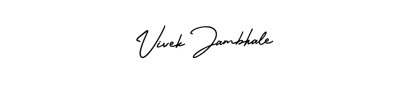 Create a beautiful signature design for name Vivek Jambhale. With this signature (AmerikaSignatureDemo-Regular) fonts, you can make a handwritten signature for free. Vivek Jambhale signature style 3 images and pictures png