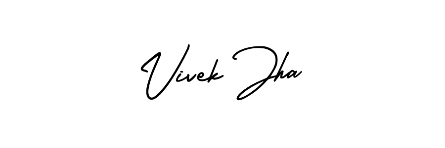 How to make Vivek Jha name signature. Use AmerikaSignatureDemo-Regular style for creating short signs online. This is the latest handwritten sign. Vivek Jha signature style 3 images and pictures png