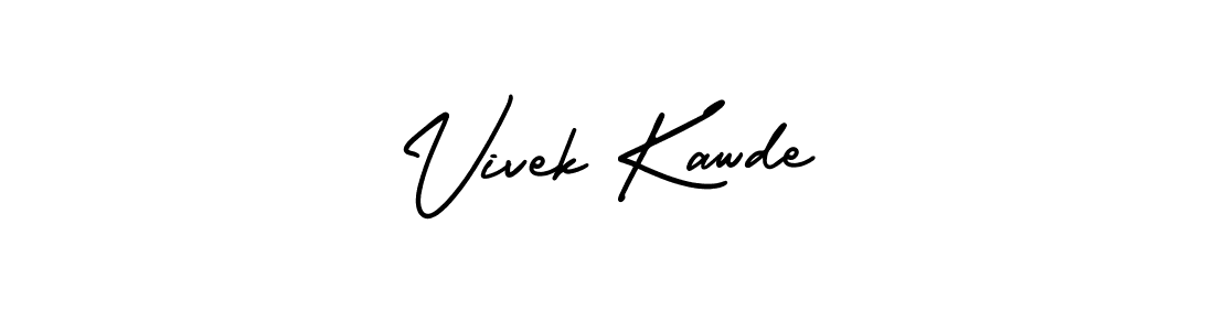 This is the best signature style for the Vivek Kawde name. Also you like these signature font (AmerikaSignatureDemo-Regular). Mix name signature. Vivek Kawde signature style 3 images and pictures png