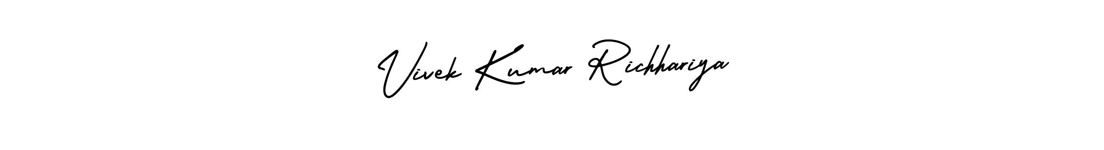 How to make Vivek Kumar Richhariya signature? AmerikaSignatureDemo-Regular is a professional autograph style. Create handwritten signature for Vivek Kumar Richhariya name. Vivek Kumar Richhariya signature style 3 images and pictures png