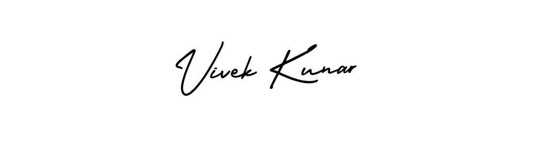 How to make Vivek Kunar name signature. Use AmerikaSignatureDemo-Regular style for creating short signs online. This is the latest handwritten sign. Vivek Kunar signature style 3 images and pictures png