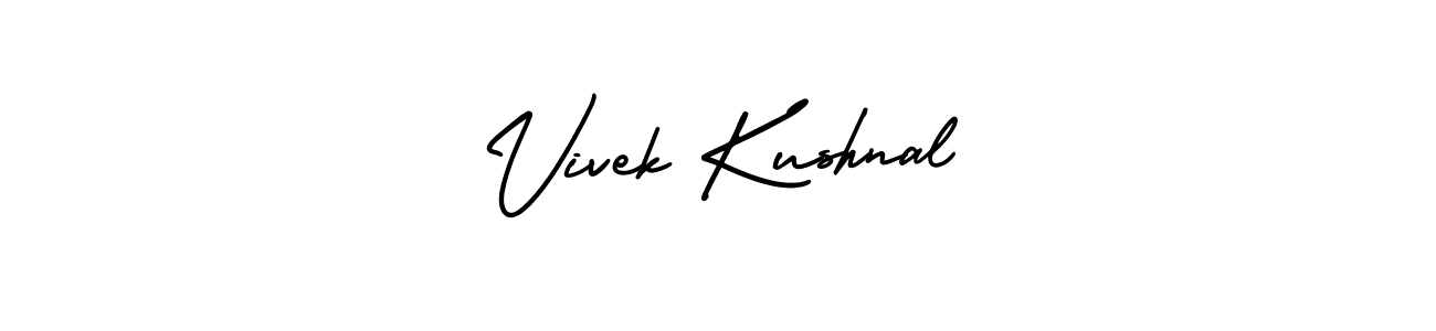 How to make Vivek Kushnal name signature. Use AmerikaSignatureDemo-Regular style for creating short signs online. This is the latest handwritten sign. Vivek Kushnal signature style 3 images and pictures png