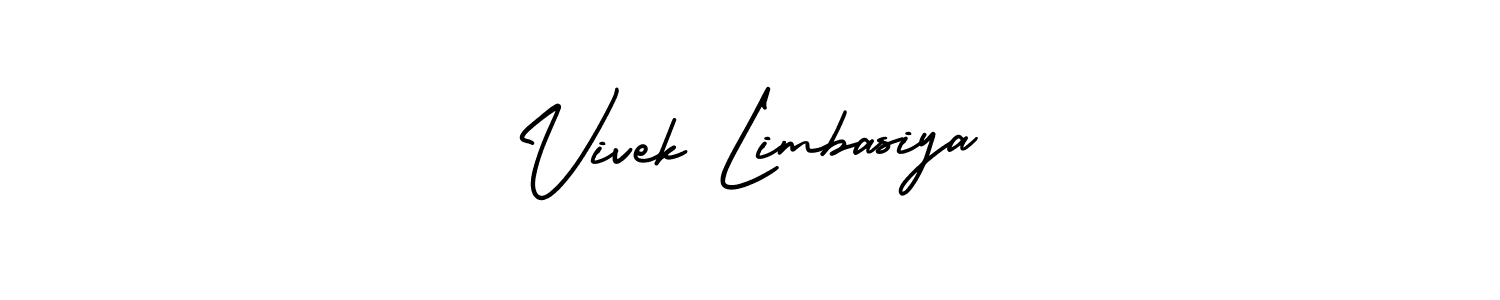 Make a beautiful signature design for name Vivek Limbasiya. With this signature (AmerikaSignatureDemo-Regular) style, you can create a handwritten signature for free. Vivek Limbasiya signature style 3 images and pictures png