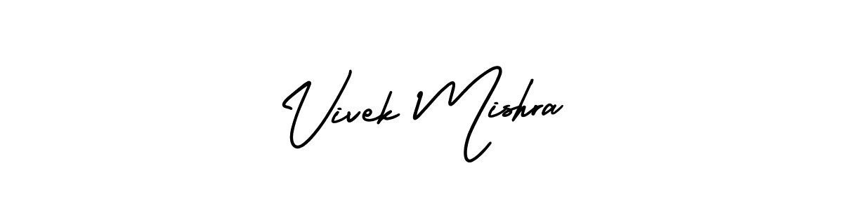 How to make Vivek Mishra name signature. Use AmerikaSignatureDemo-Regular style for creating short signs online. This is the latest handwritten sign. Vivek Mishra signature style 3 images and pictures png