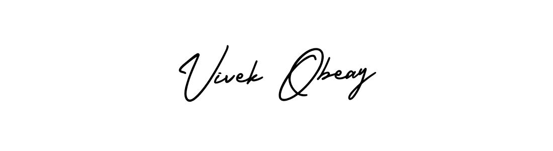 Also You can easily find your signature by using the search form. We will create Vivek Obeay name handwritten signature images for you free of cost using AmerikaSignatureDemo-Regular sign style. Vivek Obeay signature style 3 images and pictures png