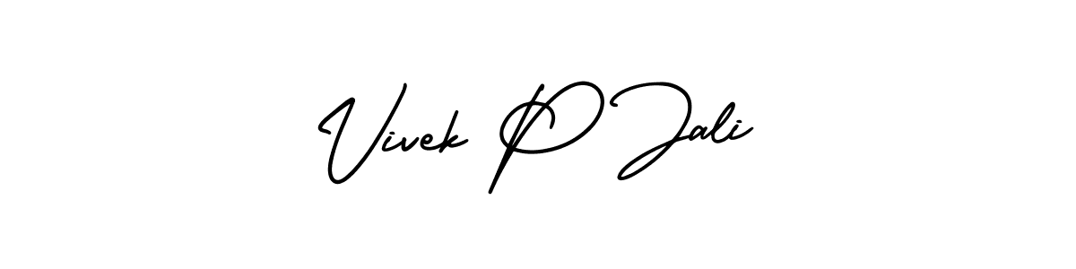 Design your own signature with our free online signature maker. With this signature software, you can create a handwritten (AmerikaSignatureDemo-Regular) signature for name Vivek P Jali. Vivek P Jali signature style 3 images and pictures png