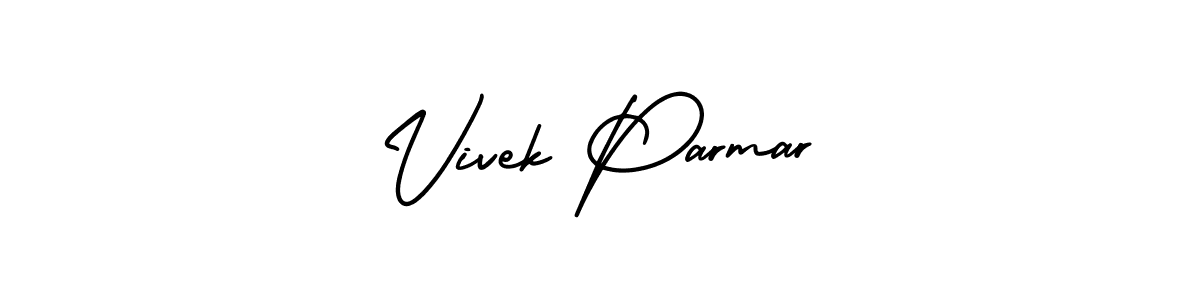 How to make Vivek Parmar name signature. Use AmerikaSignatureDemo-Regular style for creating short signs online. This is the latest handwritten sign. Vivek Parmar signature style 3 images and pictures png