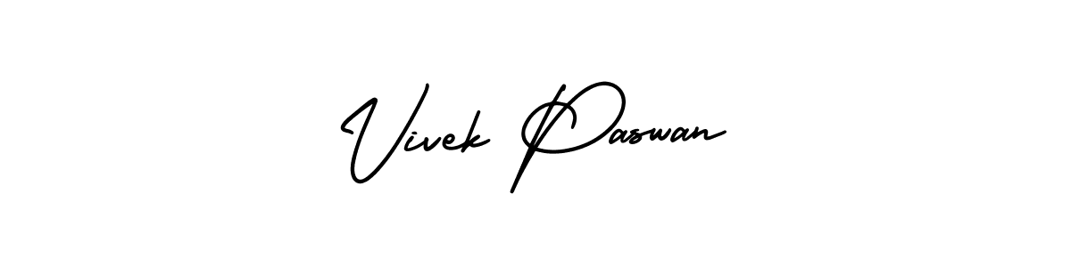 The best way (AmerikaSignatureDemo-Regular) to make a short signature is to pick only two or three words in your name. The name Vivek Paswan include a total of six letters. For converting this name. Vivek Paswan signature style 3 images and pictures png