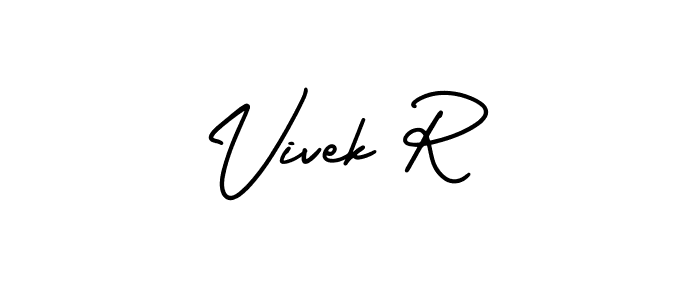 How to Draw Vivek R signature style? AmerikaSignatureDemo-Regular is a latest design signature styles for name Vivek R. Vivek R signature style 3 images and pictures png