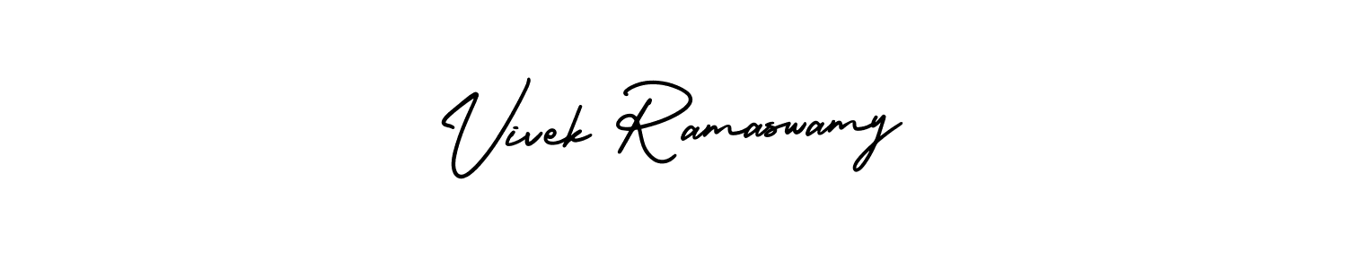 You should practise on your own different ways (AmerikaSignatureDemo-Regular) to write your name (Vivek Ramaswamy) in signature. don't let someone else do it for you. Vivek Ramaswamy signature style 3 images and pictures png