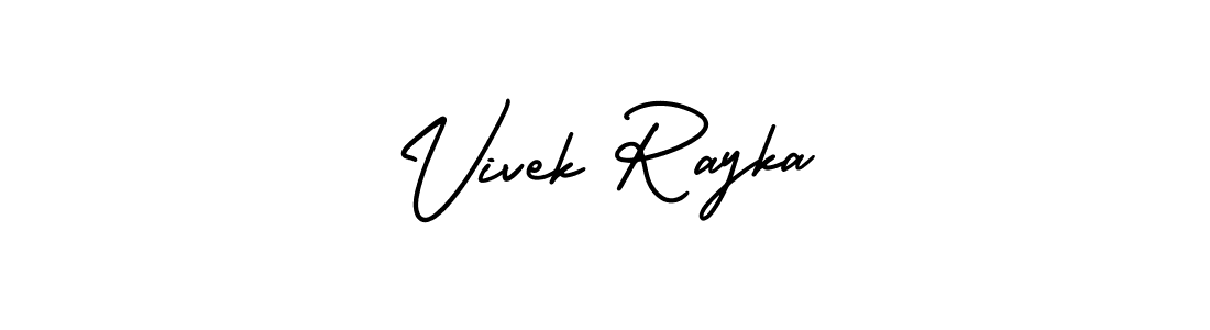How to make Vivek Rayka name signature. Use AmerikaSignatureDemo-Regular style for creating short signs online. This is the latest handwritten sign. Vivek Rayka signature style 3 images and pictures png