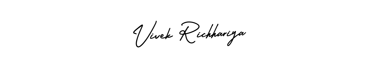 It looks lik you need a new signature style for name Vivek Richhariya. Design unique handwritten (AmerikaSignatureDemo-Regular) signature with our free signature maker in just a few clicks. Vivek Richhariya signature style 3 images and pictures png
