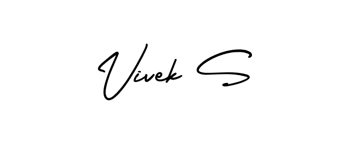 if you are searching for the best signature style for your name Vivek S. so please give up your signature search. here we have designed multiple signature styles  using AmerikaSignatureDemo-Regular. Vivek S signature style 3 images and pictures png