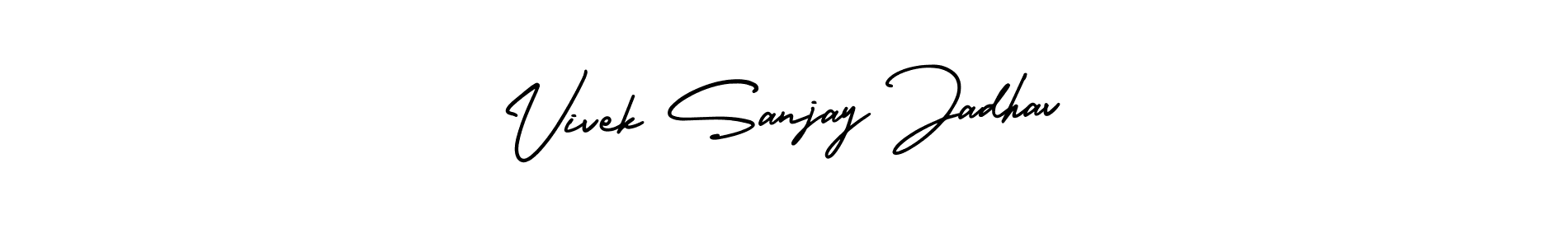 You can use this online signature creator to create a handwritten signature for the name Vivek Sanjay Jadhav. This is the best online autograph maker. Vivek Sanjay Jadhav signature style 3 images and pictures png