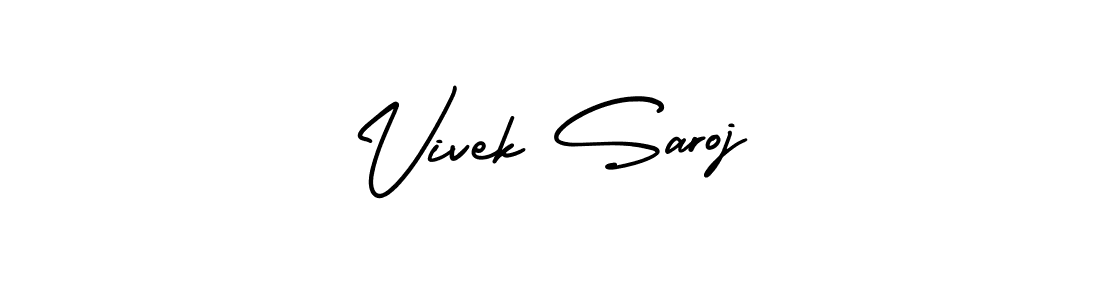 How to make Vivek Saroj signature? AmerikaSignatureDemo-Regular is a professional autograph style. Create handwritten signature for Vivek Saroj name. Vivek Saroj signature style 3 images and pictures png
