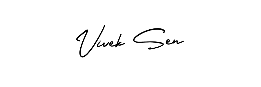 This is the best signature style for the Vivek Sen name. Also you like these signature font (AmerikaSignatureDemo-Regular). Mix name signature. Vivek Sen signature style 3 images and pictures png