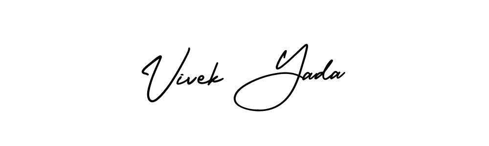 How to Draw Vivek Yada signature style? AmerikaSignatureDemo-Regular is a latest design signature styles for name Vivek Yada. Vivek Yada signature style 3 images and pictures png