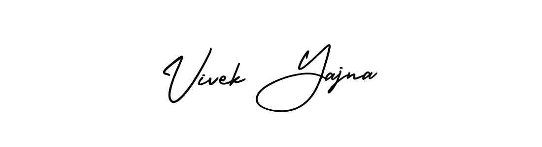 You should practise on your own different ways (AmerikaSignatureDemo-Regular) to write your name (Vivek Yajna) in signature. don't let someone else do it for you. Vivek Yajna signature style 3 images and pictures png