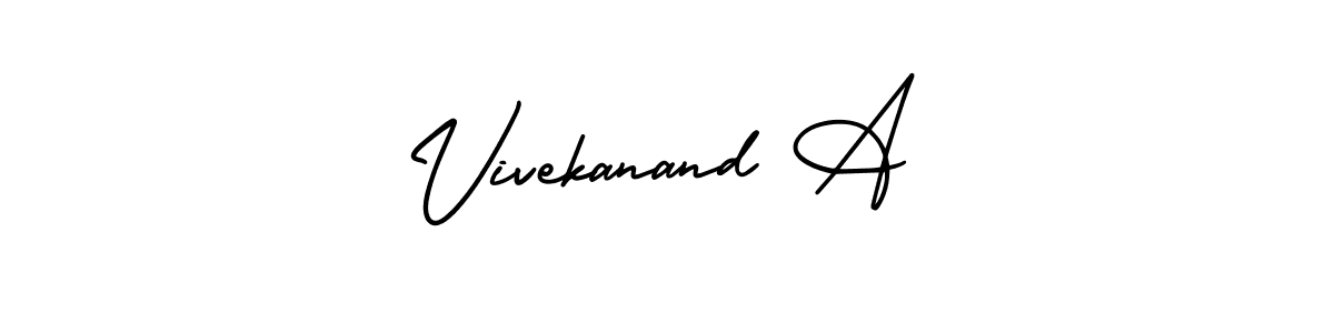 if you are searching for the best signature style for your name Vivekanand A. so please give up your signature search. here we have designed multiple signature styles  using AmerikaSignatureDemo-Regular. Vivekanand A signature style 3 images and pictures png