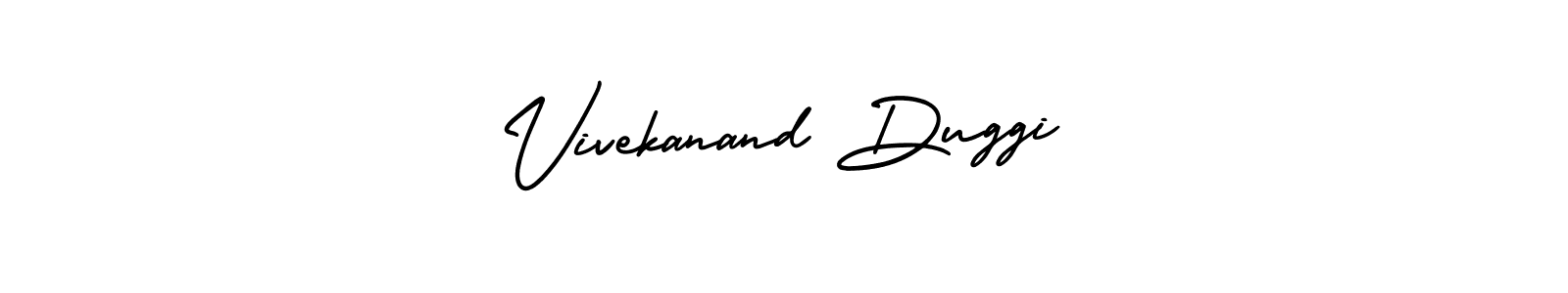 The best way (AmerikaSignatureDemo-Regular) to make a short signature is to pick only two or three words in your name. The name Vivekanand Duggi include a total of six letters. For converting this name. Vivekanand Duggi signature style 3 images and pictures png