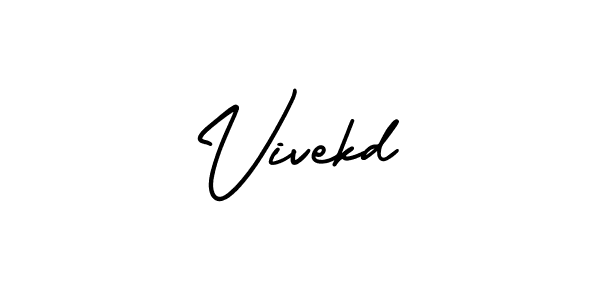 How to make Vivekd name signature. Use AmerikaSignatureDemo-Regular style for creating short signs online. This is the latest handwritten sign. Vivekd signature style 3 images and pictures png