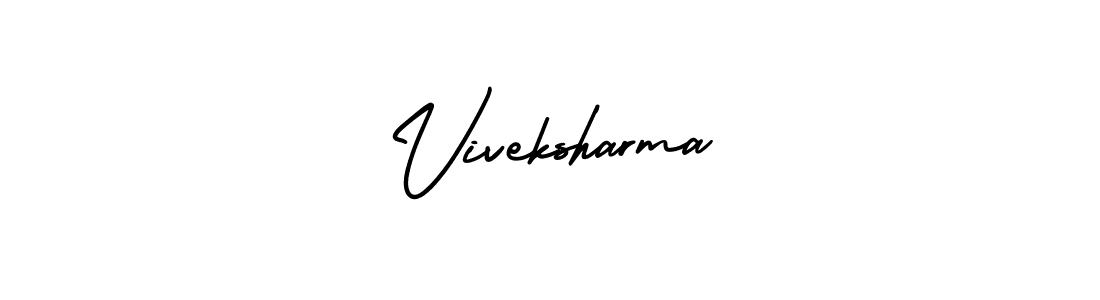 It looks lik you need a new signature style for name Viveksharma. Design unique handwritten (AmerikaSignatureDemo-Regular) signature with our free signature maker in just a few clicks. Viveksharma signature style 3 images and pictures png