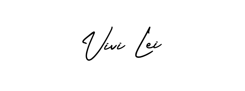 Vivi Lei stylish signature style. Best Handwritten Sign (AmerikaSignatureDemo-Regular) for my name. Handwritten Signature Collection Ideas for my name Vivi Lei. Vivi Lei signature style 3 images and pictures png