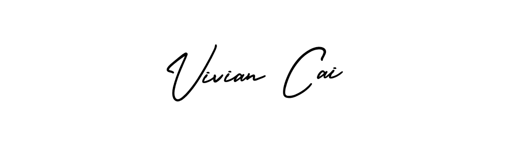You should practise on your own different ways (AmerikaSignatureDemo-Regular) to write your name (Vivian Cai) in signature. don't let someone else do it for you. Vivian Cai signature style 3 images and pictures png