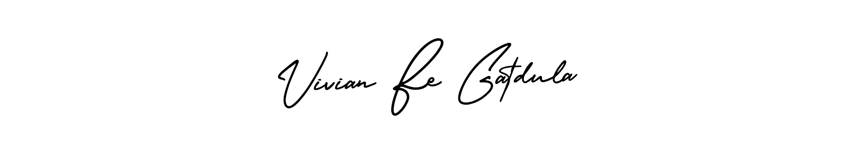 Vivian Fe Gatdula stylish signature style. Best Handwritten Sign (AmerikaSignatureDemo-Regular) for my name. Handwritten Signature Collection Ideas for my name Vivian Fe Gatdula. Vivian Fe Gatdula signature style 3 images and pictures png