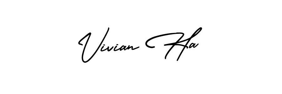 Also You can easily find your signature by using the search form. We will create Vivian Ha name handwritten signature images for you free of cost using AmerikaSignatureDemo-Regular sign style. Vivian Ha signature style 3 images and pictures png