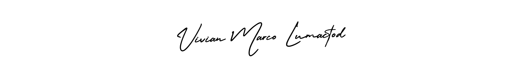 if you are searching for the best signature style for your name Vivian Marco Lumactod. so please give up your signature search. here we have designed multiple signature styles  using AmerikaSignatureDemo-Regular. Vivian Marco Lumactod signature style 3 images and pictures png
