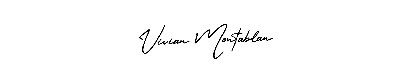 if you are searching for the best signature style for your name Vivian Montablan. so please give up your signature search. here we have designed multiple signature styles  using AmerikaSignatureDemo-Regular. Vivian Montablan signature style 3 images and pictures png