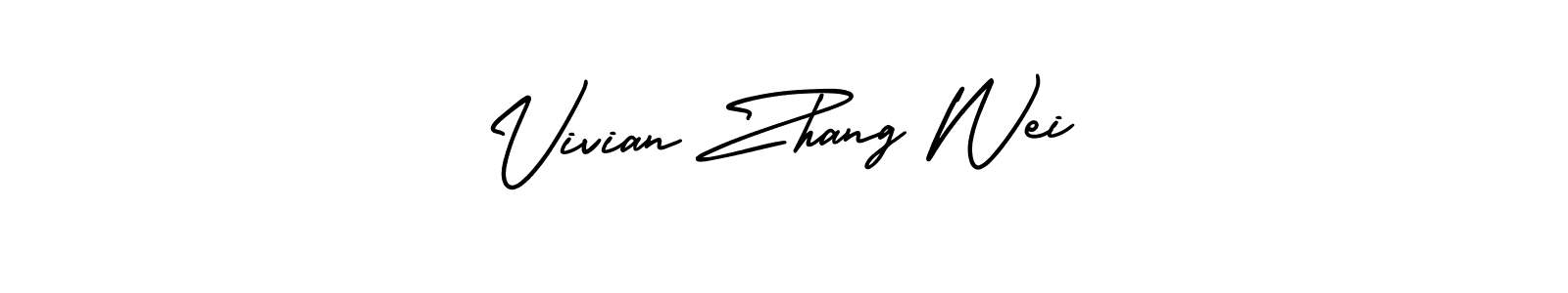 Make a beautiful signature design for name Vivian Zhang Wei. With this signature (AmerikaSignatureDemo-Regular) style, you can create a handwritten signature for free. Vivian Zhang Wei signature style 3 images and pictures png