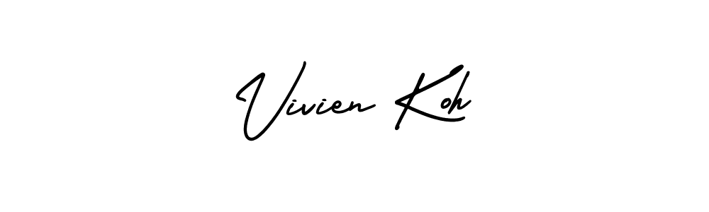 You should practise on your own different ways (AmerikaSignatureDemo-Regular) to write your name (Vivien Koh) in signature. don't let someone else do it for you. Vivien Koh signature style 3 images and pictures png