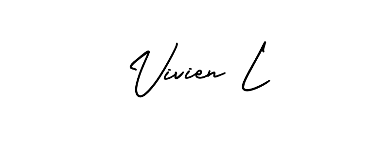 Create a beautiful signature design for name Vivien L. With this signature (AmerikaSignatureDemo-Regular) fonts, you can make a handwritten signature for free. Vivien L signature style 3 images and pictures png