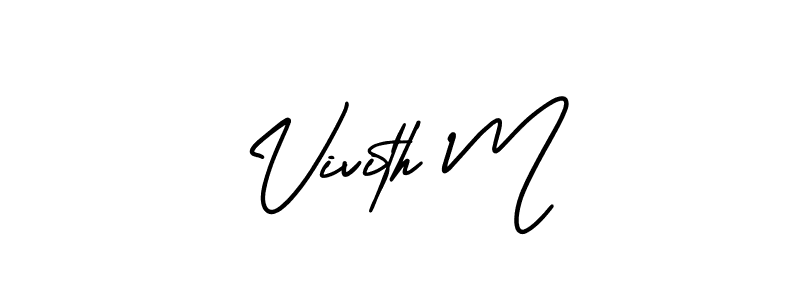 How to Draw Vivith M signature style? AmerikaSignatureDemo-Regular is a latest design signature styles for name Vivith M. Vivith M signature style 3 images and pictures png
