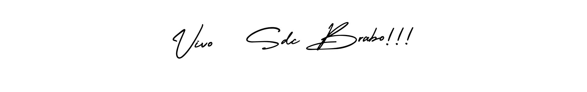 The best way (AmerikaSignatureDemo-Regular) to make a short signature is to pick only two or three words in your name. The name Vivo   Sdc Brabo!!! include a total of six letters. For converting this name. Vivo   Sdc Brabo!!! signature style 3 images and pictures png