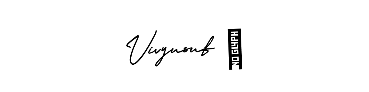 This is the best signature style for the Vivyusuf ♡ name. Also you like these signature font (AmerikaSignatureDemo-Regular). Mix name signature. Vivyusuf ♡ signature style 3 images and pictures png