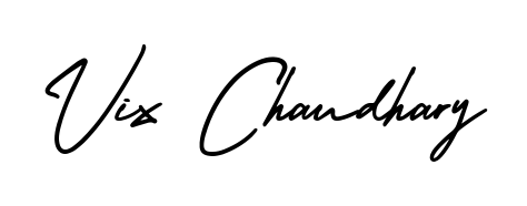 Give your name Vix Chaudhary an exquisite flair with the AmerikaSignatureDemo-Regular script font. Ideal for contracts, resumes, and formal letterheads. Vix Chaudhary signature style 3 images and pictures png