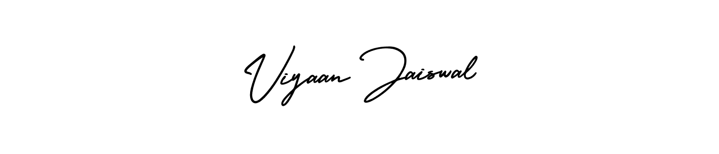 The best way (AmerikaSignatureDemo-Regular) to make a short signature is to pick only two or three words in your name. The name Viyaan Jaiswal include a total of six letters. For converting this name. Viyaan Jaiswal signature style 3 images and pictures png