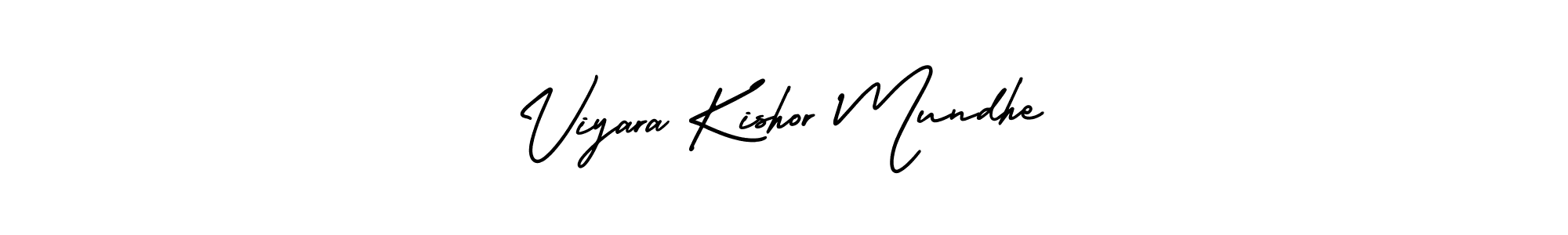 The best way (AmerikaSignatureDemo-Regular) to make a short signature is to pick only two or three words in your name. The name Viyara Kishor Mundhe include a total of six letters. For converting this name. Viyara Kishor Mundhe signature style 3 images and pictures png