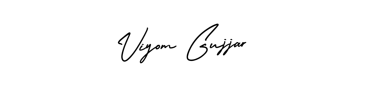 How to make Viyom Gujjar signature? AmerikaSignatureDemo-Regular is a professional autograph style. Create handwritten signature for Viyom Gujjar name. Viyom Gujjar signature style 3 images and pictures png