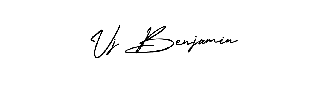 Use a signature maker to create a handwritten signature online. With this signature software, you can design (AmerikaSignatureDemo-Regular) your own signature for name Vj Benjamin. Vj Benjamin signature style 3 images and pictures png