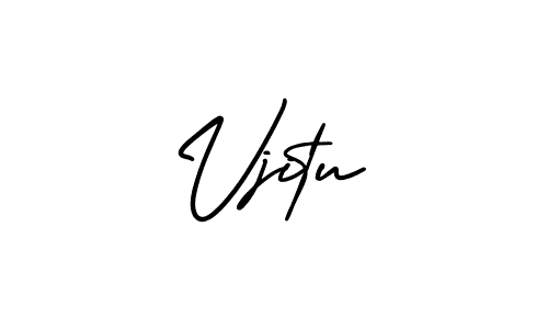 How to make Vjitu name signature. Use AmerikaSignatureDemo-Regular style for creating short signs online. This is the latest handwritten sign. Vjitu signature style 3 images and pictures png