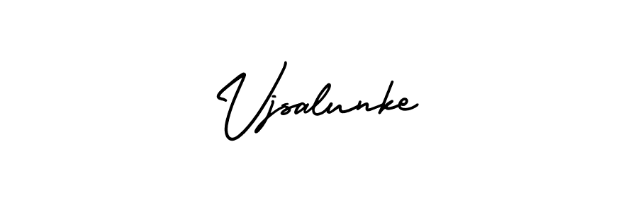 Create a beautiful signature design for name Vjsalunke. With this signature (AmerikaSignatureDemo-Regular) fonts, you can make a handwritten signature for free. Vjsalunke signature style 3 images and pictures png