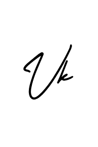 Make a beautiful signature design for name Vk. With this signature (AmerikaSignatureDemo-Regular) style, you can create a handwritten signature for free. Vk signature style 3 images and pictures png