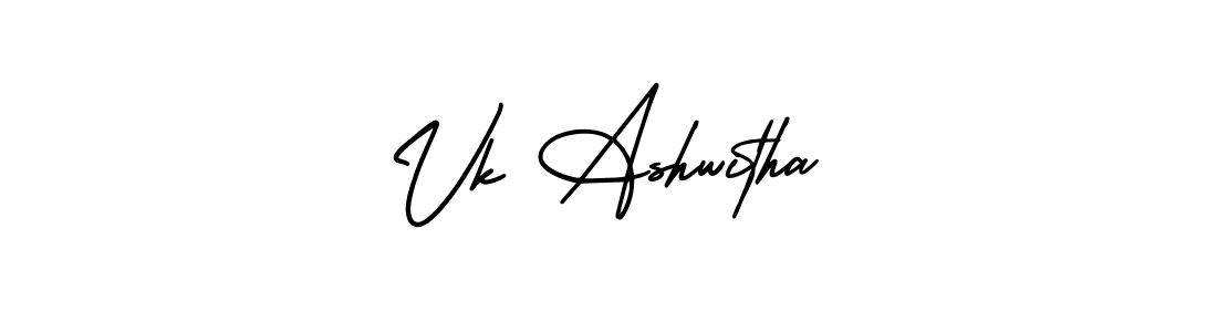 Also You can easily find your signature by using the search form. We will create Vk Ashwitha name handwritten signature images for you free of cost using AmerikaSignatureDemo-Regular sign style. Vk Ashwitha signature style 3 images and pictures png