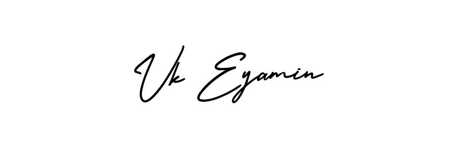 How to make Vk Eyamin signature? AmerikaSignatureDemo-Regular is a professional autograph style. Create handwritten signature for Vk Eyamin name. Vk Eyamin signature style 3 images and pictures png