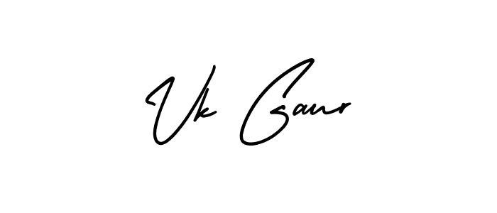 The best way (AmerikaSignatureDemo-Regular) to make a short signature is to pick only two or three words in your name. The name Vk Gaur include a total of six letters. For converting this name. Vk Gaur signature style 3 images and pictures png