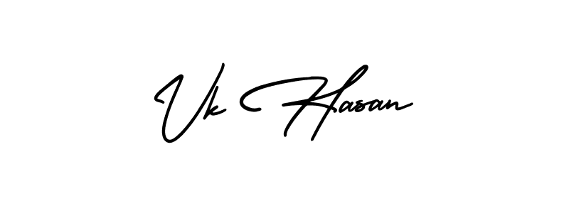 Use a signature maker to create a handwritten signature online. With this signature software, you can design (AmerikaSignatureDemo-Regular) your own signature for name Vk Hasan. Vk Hasan signature style 3 images and pictures png